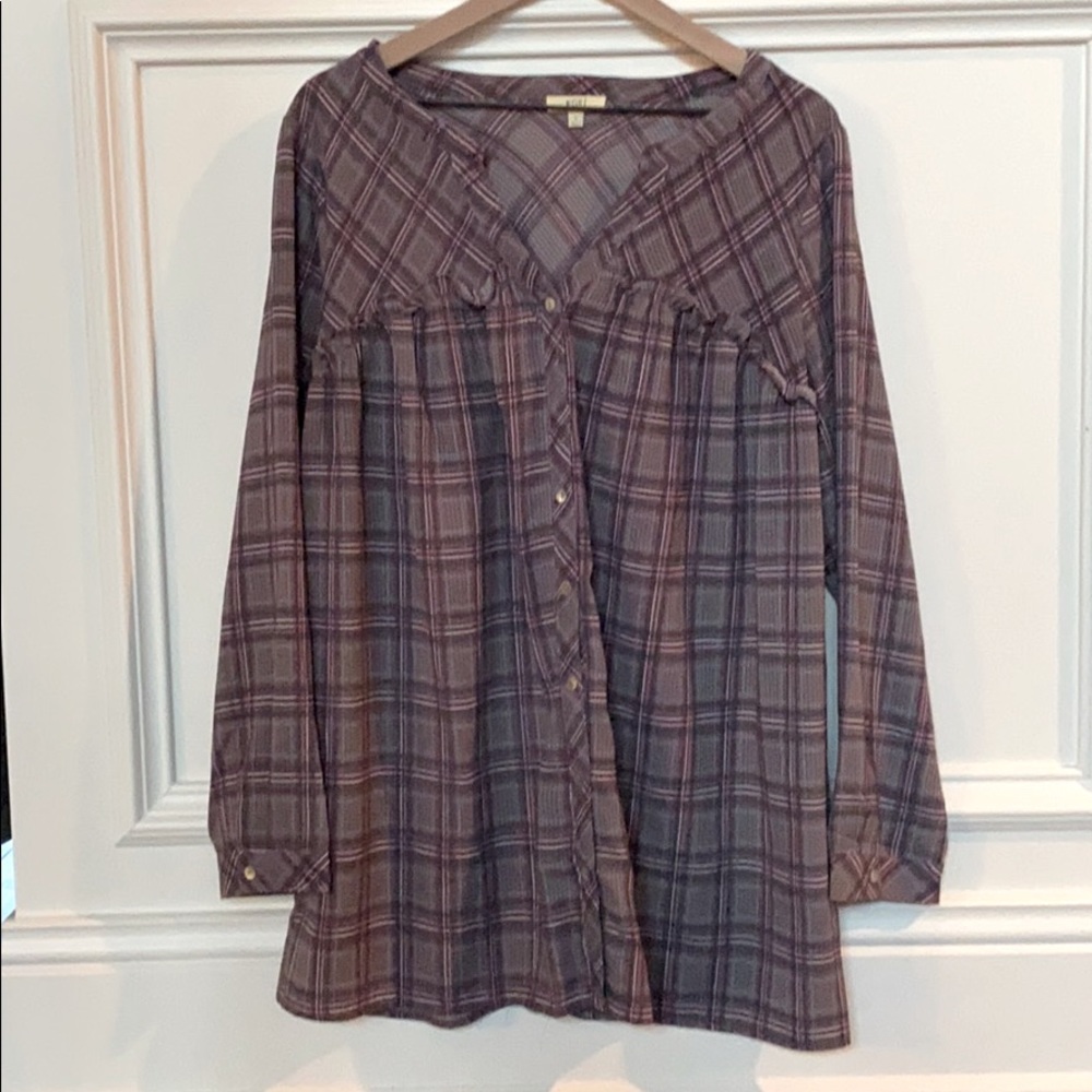 KORI Long Sleeve Button Down Flowing Shirt